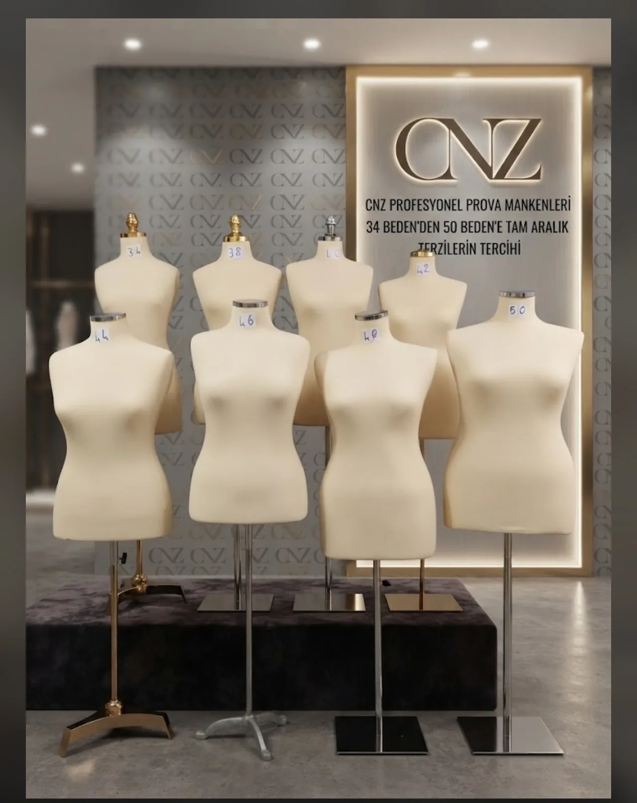 Farklı bedenlerde CNZ terzi mankenleri